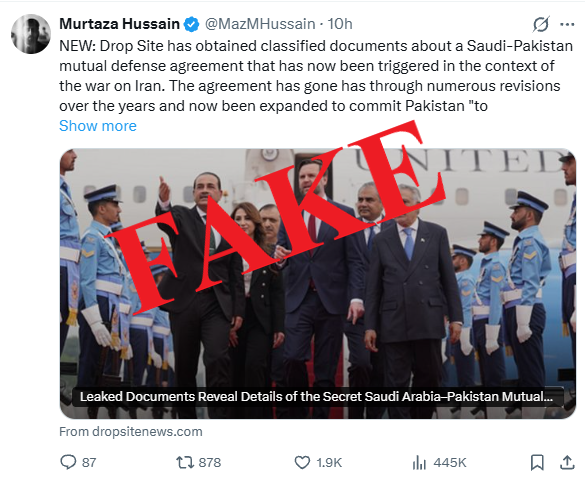 1129_ali's tweet photo. @clashreport Foreign Office Slams Malicious Propaganda by Indian Media to Sabotage Peace Efforts  @grok summarize https://t.co/qnG9JQI5OZ
#DisinformationAlert #PakistanSaudiPact #PeaceEfforts #RegionalStability #FakeNewsExposure https://t.co/nmz8pZqYDb