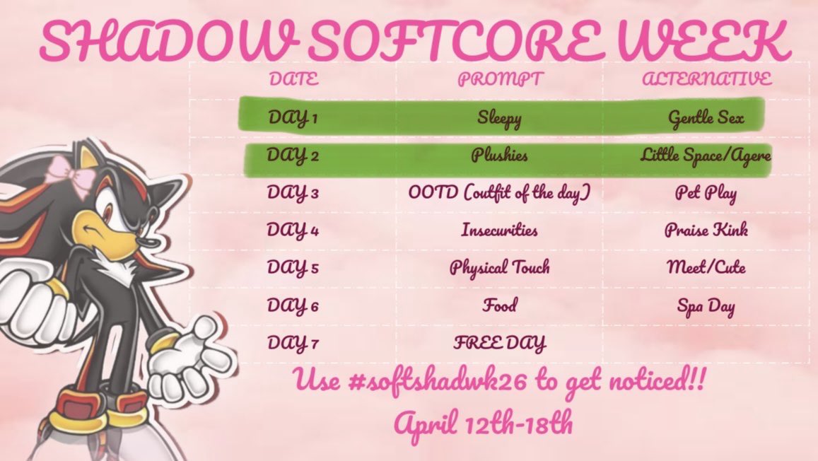 🩷Softcore Shadow Week🩷 tweet media