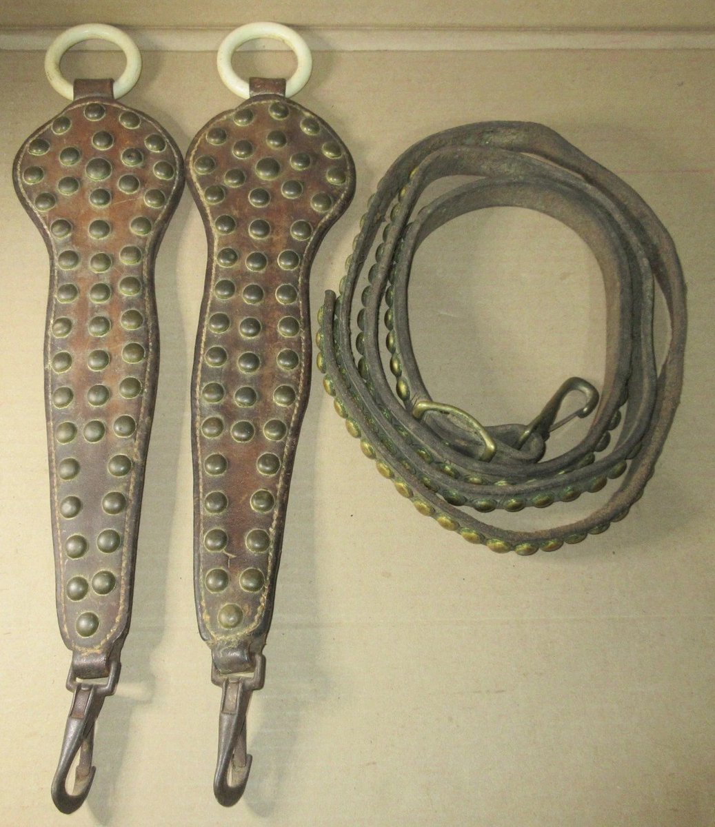 rusticrelics04's tweet image. Vintage Set of Leather Horse Harness Drops spreaders brass spots belt cinch ebay.us/m/jtXD8v #eBay via
@eBay