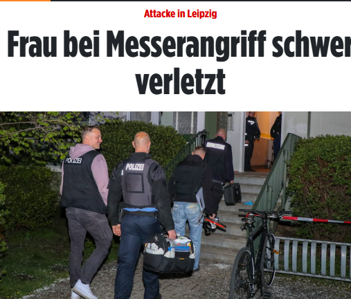 Taykra's tweet image. #Leipzig: Nachbarn sahen die stark blutende Frau und riefen den Notruf. Die Attacke ereignete sich am Rand der Plattenbausiedlung Grünau. Der mutmaßl Täter (30) wurde in Tatortnähe vorläufig festgenommen. Die schwer verletzte Frau kam ins Krankenhaus.  bild.de/regional/leipz…