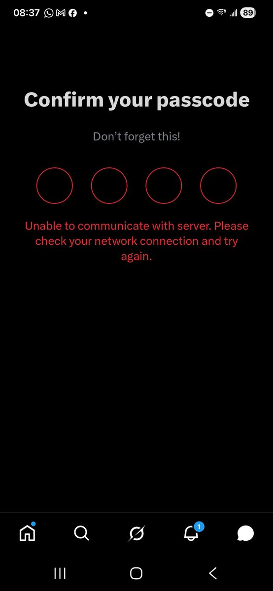 martinbria's tweet image. Hi @X @Support I've been trying to access chat since yesterday. It keeps asking to generate a Passcode but ending in a server error when trying to reconfirm (same on both mobile and web)