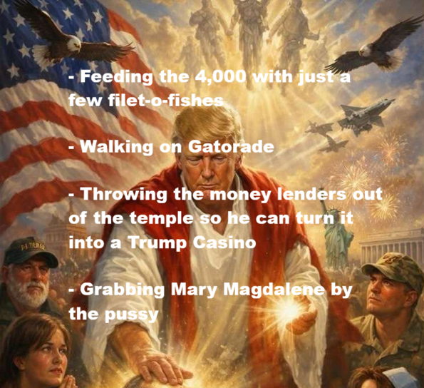 After being criticised for posting a picture of himself as Jesus healing the sick, Donald Trump's team work up ideas for some more realistic comparisons: