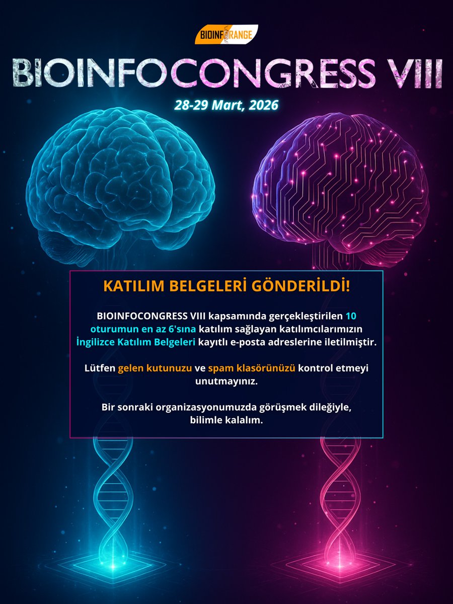 bioinforange's tweet image. 📣 BIOINFOCONGRESS VIII Katılım Belgeleri hakkında duyuru!

#biology #science #congress #bioinformatics #bioinforange