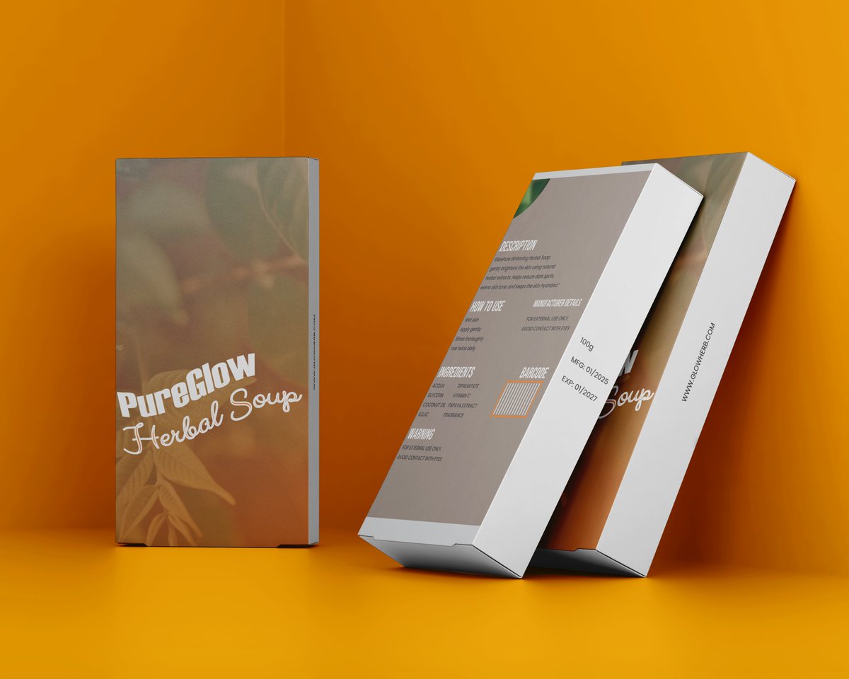 fadandesign's tweet image. My first experience designing product packaging.

A packaging design for PureGlow Herbal Soup.
Soft colors, simple type, and a calm herbal feel 🌿

#PureGlow #HerbalSoup #ProductPackaging #PackagingDesign #GraphicDesign #BrandDesign #HealthyLiving #NaturalIngredients