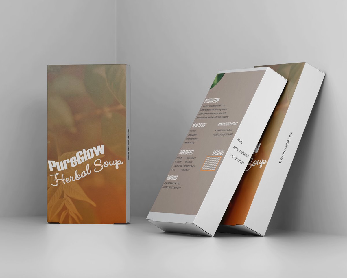 fadandesign's tweet image. My first experience designing product packaging.

A packaging design for PureGlow Herbal Soup.
Soft colors, simple type, and a calm herbal feel 🌿

#PureGlow #HerbalSoup #ProductPackaging #PackagingDesign #GraphicDesign #BrandDesign #HealthyLiving #NaturalIngredients