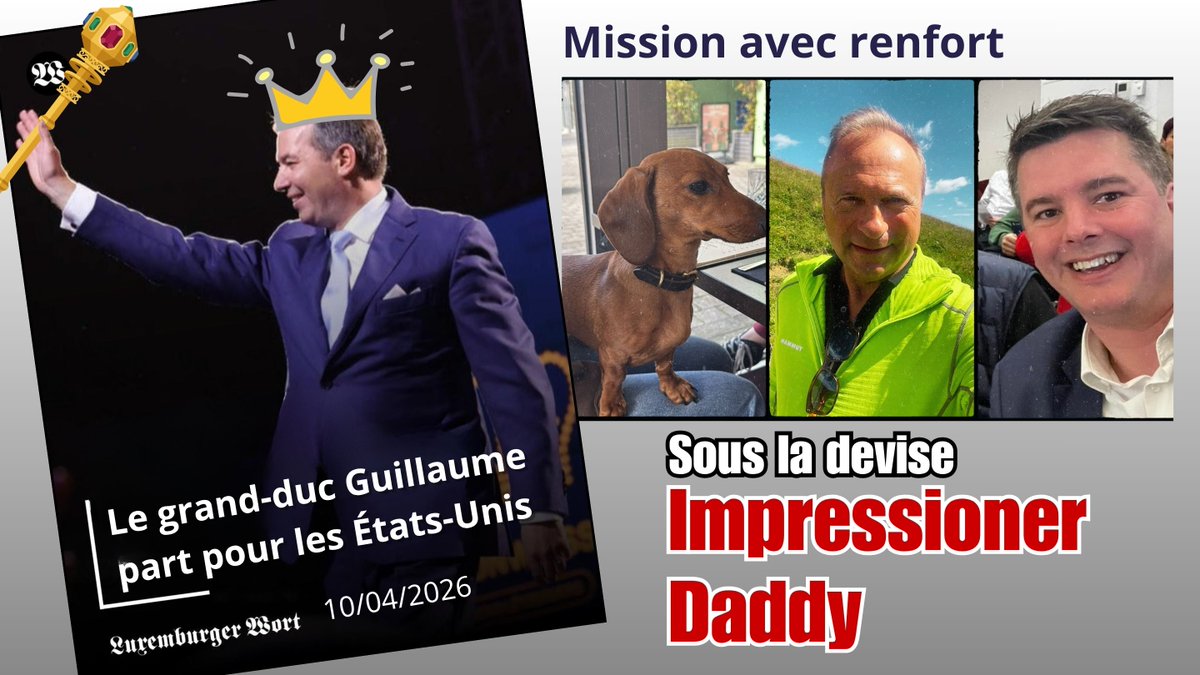H_Hollerich's tweet photo. Le Grand-Duc part en Amérique – avec trois ministres dans ses bagages. Objectif : impressionner le Daddy. Résultat côté luxembourgeois: shitstorm. 👑🇺🇸🇱🇺
👉Lire la satire: https://t.co/dx4qkdcbav
.
#luxembourg #Diplomatie #grandduc #satire #luxembourgjungle https://t.co/eouN6mM5OO