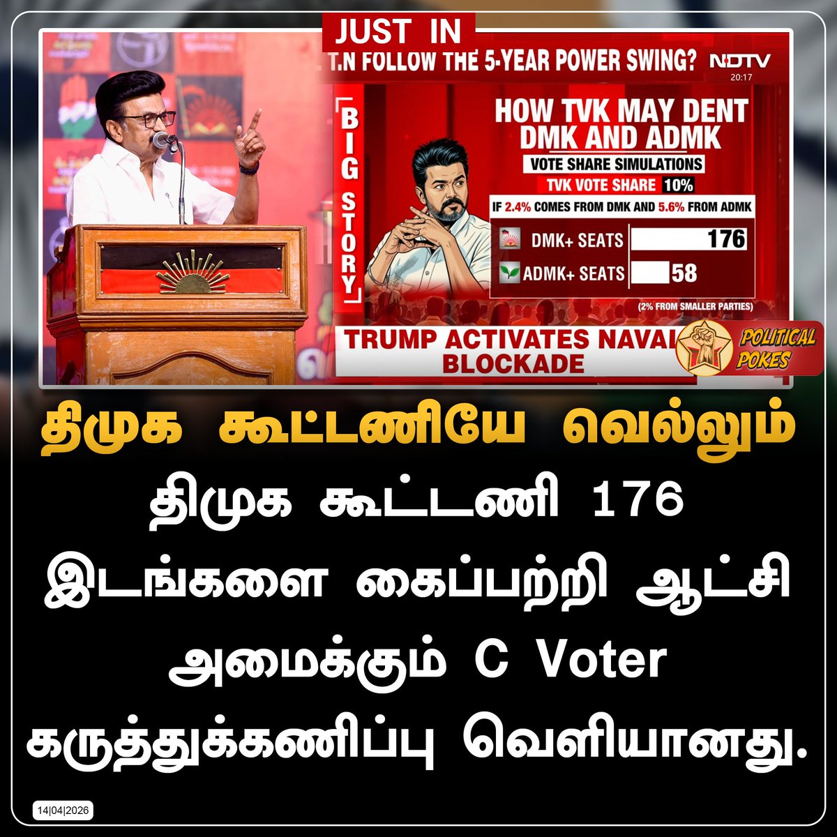 Political_Pokes's tweet image. திமுக கூட்டணியே வெல்லும்!

#DMK #INDIA #Alliance #TVK #AIADMK #TamilNadu