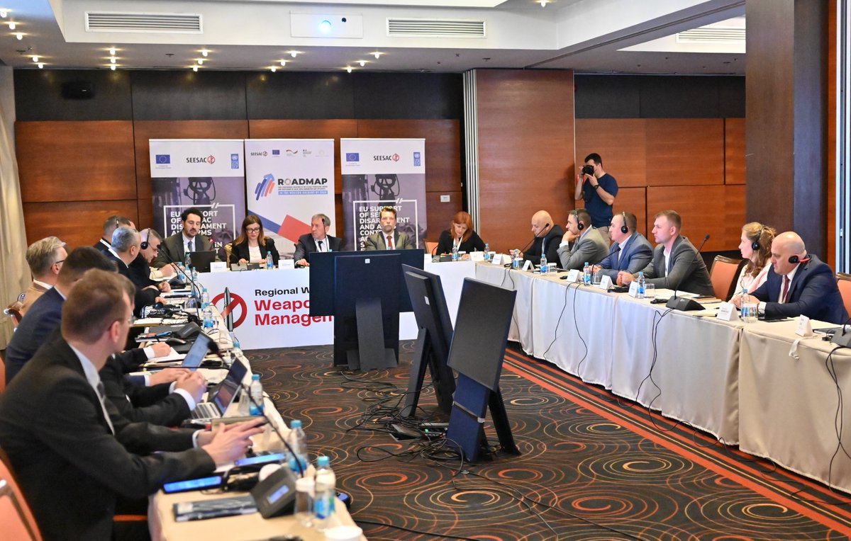 UNDP_SEESAC's tweet photo. Now underway in #Sarajevo: the Regional Workshop on Weapons and Ammunition Management.

On the agenda:

👉 safer storages
👉 better record-keeping
👉 ammunition surveillance
👉 surpluses disposal https://t.co/Qp5ROEr6bl