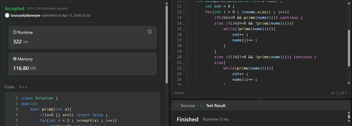 souryadip224's tweet image. 95/360 : Documenting my journey to mastery 🚀

A day before a day before yesterday 👇

✅ @LeetCode  POTD (Streak 101 🔥)

🏁 Biweekly Contest #180 — Solved all problems in time 🎉.

#LeetCode #DSA  #BuildInPublic