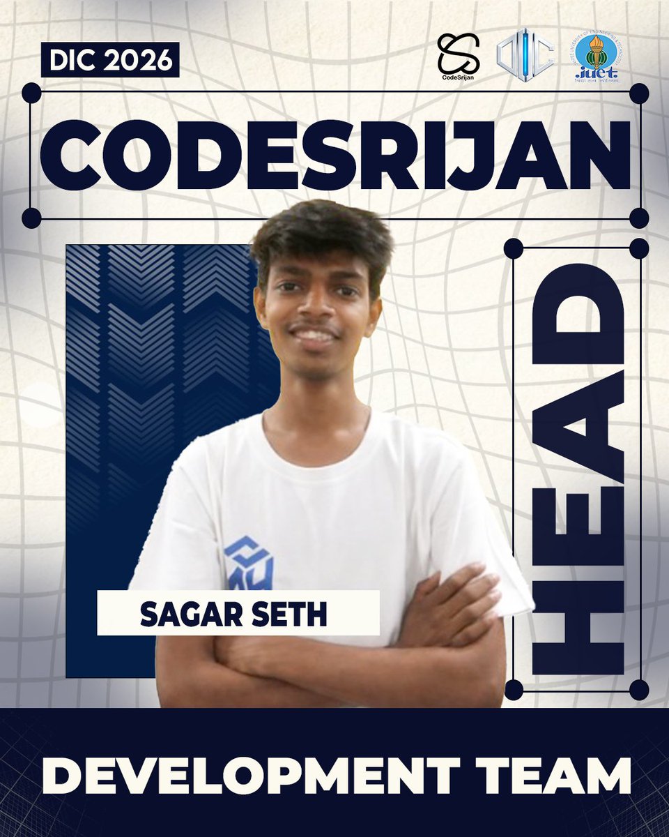 juet_official's tweet photo. Building the digital experience — meet the Development Team of CodeSrijan 2026, turning ideas into functional reality.
#CodeSrijan2026 #DevTeam #TechBuilders #CodeAndCreate https://t.co/cAIkgg4d8R
