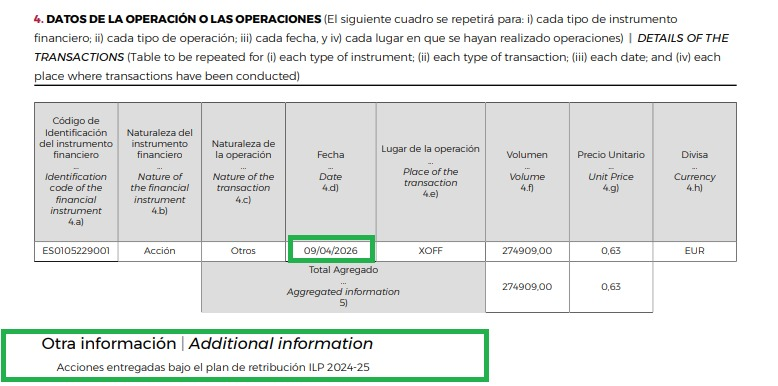 JCPF_Carlos's tweet image. 📌🟢#PROSEGURCASH #CASH 

👉🟢Comunicado de ayer de entrega de acciones a directivos y vinculados con la empresa conforme al Plan de Plan de retribución ILP y movimientos relacionados posteriores a la entrega de acciones en comunicados anteriores además del relacionado sobre el