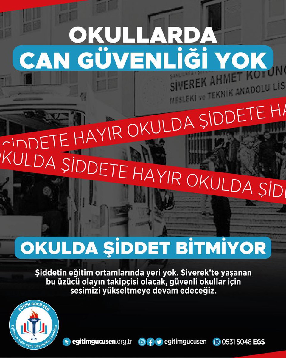 Şanlıurfa Siverek’te bir eğitim kurumunda yaşanan silahlı saldırı, eğitim ortamlarında güvenliğin ertelenemez ve hayati bir mesele olduğunu bir kez daha acı bir şekilde ortaya koymuştur. Yaralananlara geçmiş olsun dileklerimizi iletiyor, acil şifalar diliyoruz.
Okullarımızda