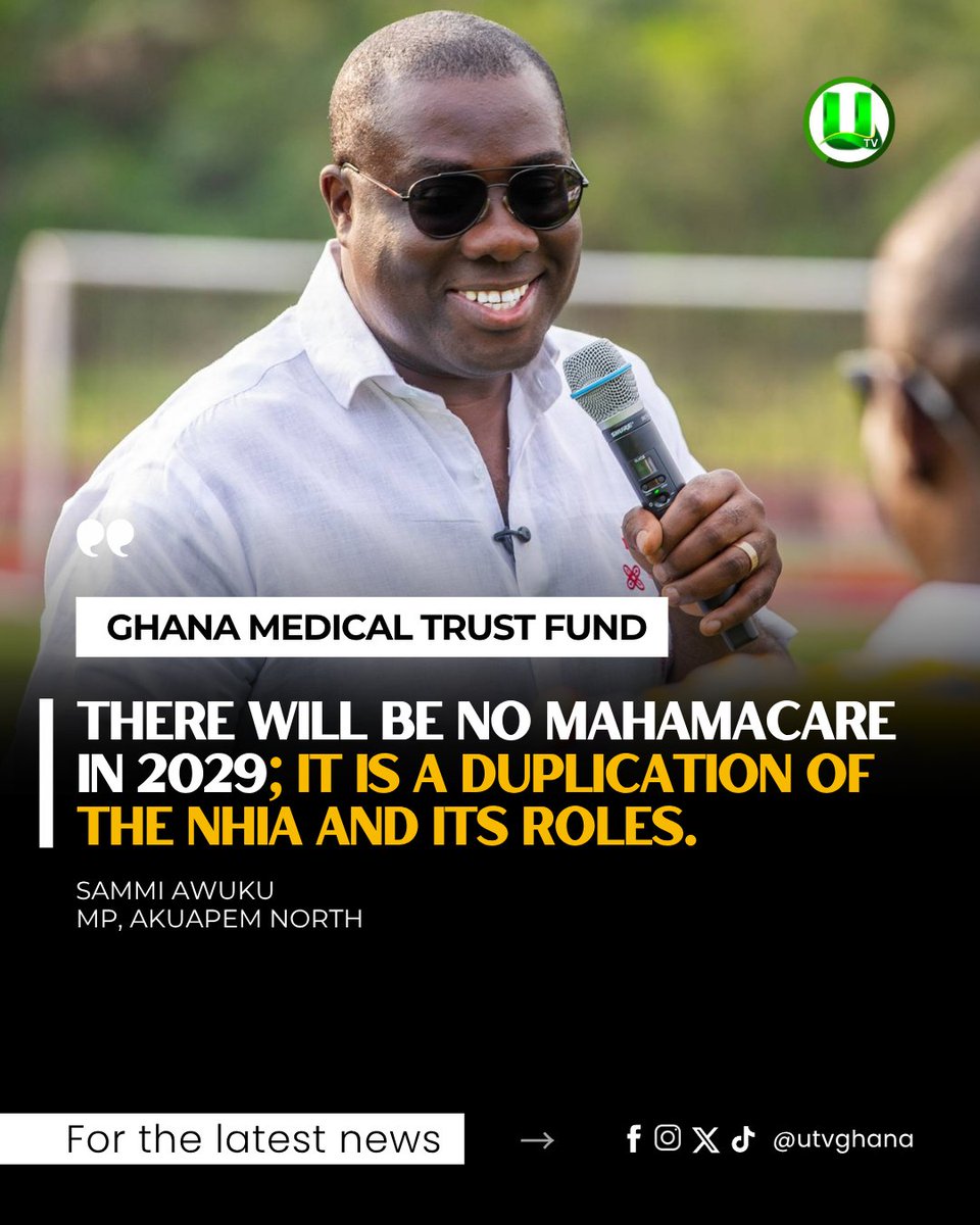 utvghana's tweet image. There will be no MahamaCare in 2029; it is a duplication of the NHIA and its roles. - Sammi Awuku 

#UTVGhana