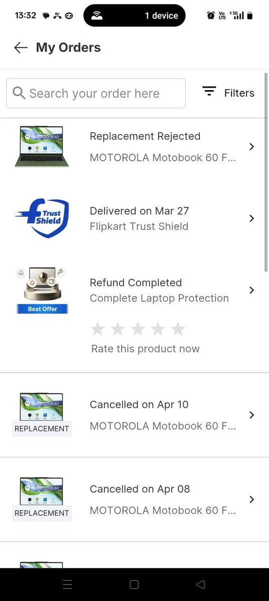 CKadhalan's tweet photo. 🚨 SCAM ALERT: @Flipkart is stealing my money! 🚨
Ordered a Motorola Motobook 60. It arrived DEAD ON ARRIVAL (DOA) with a flickering screen. Even with a brand DOA certificate, Flipkart is refusing a full refund &amp; charging ME for their defective product! 🧵 (1/3) https://t.co/hXpbNTwS0l