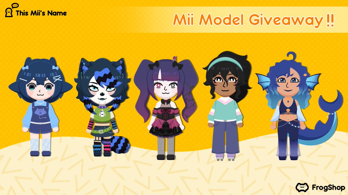 Wahoo!! As promised, we're hosting a Mii model giveaway :D I'll look forward to making your goofy guy! Ends on the 19th

♡ Rules:
follow both of us
like + repost
comment your ref! (no DM) 

Prize: One winner will receive a free mii styled model! Art by me and Rig by <a href="/ArisuKom/">Arisu Arisugawa 😈🔪 | VGen Comms</a>