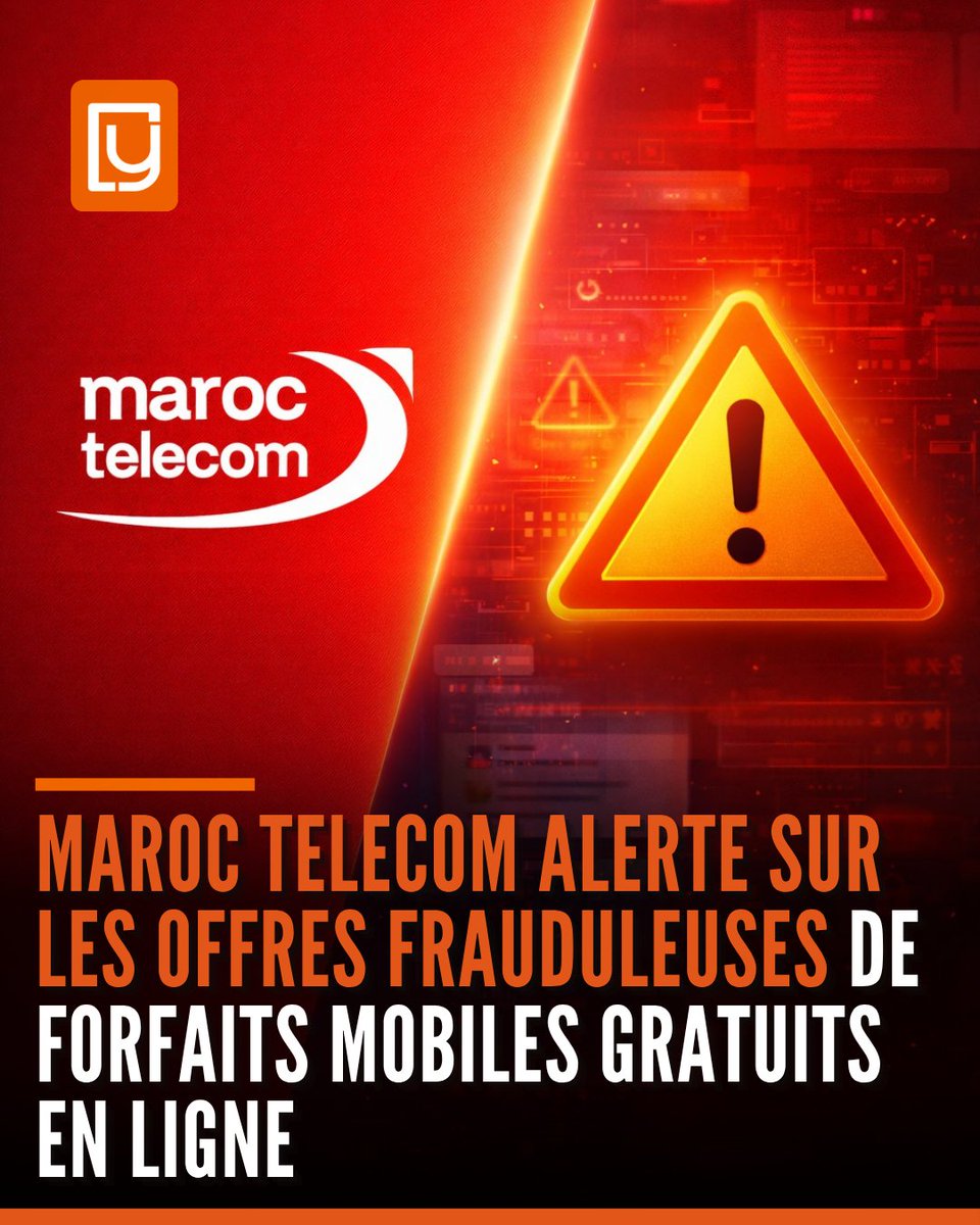 yabiladi_fr's tweet image. Maroc Telecom met en garde contre la multiplication d'offres frauduleuses en ligne qui prétendent proposer des forfaits mobiles gratuits, ajoutant n'ayant aucun lien avec l'entreprise. 📱⚠️🌐🇲🇦🚨📢
Détails👇: yabiladi.com/articles/detai…

#MarocTelecom #IAM #Maroc #Alerte #Fraude