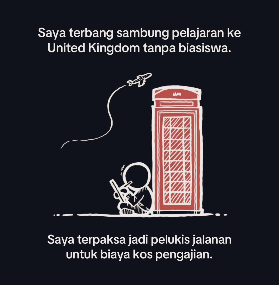itsteme's tweet photo. Kalau perlu berpatah balik masa, nasihat ini antara yang saya akan ceritakan pada diri saya yang masih belasan tahun. 💌

Saya terbang sambung pelajaran ke UK tanpa biasiswa. Terpaksa jadi pelukis jalanan untuk biaya kos pengajian.

SPM saya alhamdulillah, boleh dikatakan cemerlang. Dapat biasiswa untuk sambung pengajian seni bina ke United Kingdom.

Cuma saya buat silap ketika persediaan ke luar negara (A-Level). Saya menyimpang, membuatkan biasiswa saya dibatalkan.

Maka mulanya saya putuskan untuk tak sambung belajar. Saya nak terus meniaga je.

Ntahlah. Mungkin merajuk juga. Merajuk dengan diri, dengan sistem. Kecewa dengan tindakan diri sendiri. Bercampur-baur.

Tapi mama saya kata, “Kalau boleh, mama nak anak mama ada ijazah.”

Mama tak paksa. Tak marah. Mama hormat keputusan saya yang merasakan diri kononnya cukup besar untuk memilih haluan hidup. Mama cakap lembut je.

Kata-kata mama terngiang-ngiang dalam minda saya.

Maka saya beli tiket flight, saya packing mana yang patut, saya fly ke United Kingdom hahaha!

Dramatik je tu. Saya taklah fly tanpa plan. Saya dah ada tawaran uni di UK sebab result A-Level saya dulu taklah teruk. Result saya je kurang 1 point daripada syarat kelayakan biasaswa.

Passport, visa, semuanya kebetulan saya dah buat. Biasiswa je takda.

Tapi saya ada duit simpanan hasil berniaga sikit-sikit masa A-Level. Cukup untuk bayar separuh tuition fees untuk first year, & beberapa bulan duit poket.

Selebihnya saya berserah pada Allah. Pandai-pandailah saya survive.

Sampai UK, tempat tinggal pun saya tak ada. Saya tebalkan muka untuk gilir-gilir tumpang rumah senior & bilik sahabat baik saya di London. Moga Allah rahmati mereka dunia akhirat.

Kemudian slow-slow saya cari bilik sewa sendiri.

Macam-macam yang saya buat untuk survive & tamatkan ijazah. Kerja di kedai fast food. Busking. Jual lukisan di jalanan. Memang keluar terus daripada comfort zone.

Pegi uni jalan kaki 45 minit pegi, 45 minit balik sebab nak berjimat. Kalau tak, tambang bas sehari dah lebih RM10. Currency exchange tinggi!

Makan bercatu. Nasi lauk kuah mee segera tu dah biasa. Kalau dapat ayam goreng, kira mewah sangat dah. Kalau beli makanan untuk self-reward sekali-sekala, kena bahagi 2.

Memandangkan saya memang suka tulis blog sejak zaman sekolah, memori kenangan survival di UK ini pun saya catat.

Cuma bukan semuanya untuk dimuatnaik di blog. Saya tulis buat kenangan di hari tua.

Dipendekkan cerita. Alhamdulillah, akhirnya saya berjaya graduate ijazah sarjana muda seni bina.

Catatan survival saya tu? Ia ditakdirkan terbit menjadi sebuah buku hahaha! Panjang pula kalau nak cerita part ni.

Itulah buku first yang saya tulis. Keputusan untuk fly yang akhirnya menjadi titik mula hidup saya sebagai penulis sehingga berbelas buku kemudian.

Juga titik mula saya bekerja di London sebagai graduate architect.

Apa yang saya nak sampaikan ialah, saya sangat bersyukur sebab ikut nasihat ibu bapa saya dulu.

Benar, ada detik yang saya rasa tak penting untuk sambung belajar sebab dah mula reti berniaga. Tapi alhamdulillah, saya ikut juga nasihat ibu bapa dengan niat untuk memperoleh reda mereka.

“Redha Allah terletak pada reda ibu bapa, & murka Allah terletak pada murka ibu bapa.” Hadis riwayat at-Tirmizi.

Syukur, dengan niat untuk membahagiakan ibu bapa itulah saya dibuka jalan yang saya lalui sehingga ke hari ini.

Peringkat awal dewasa, kita akan rasa semacam baru bebas.

Perjalanan nampak mudah. Kita sebagai anak muda akan merasa pandai. Merasa berhak suara kita didengar, & berhak buat keputusan dewasa. Kita berkobar-kobar nak mencuba, nak teroka potensi, & buat tindakan besar.

Semua itu tidak salah.

Namun percayalah, tidak rugi kita dengar & mempertimbangkan nasihat yang lebih tua, terutamanya ibu bapa. Minat & kemahuan sahaja tidak cukup untuk mengemudi masa hadapan.

'Ambil kesempatan' untuk menumpang pengalaman mereka. Ambil peluang untuk raih reda mereka.

InsyaAllah, dengan niat yang betul, Allah akan pelihara kita. 🌹