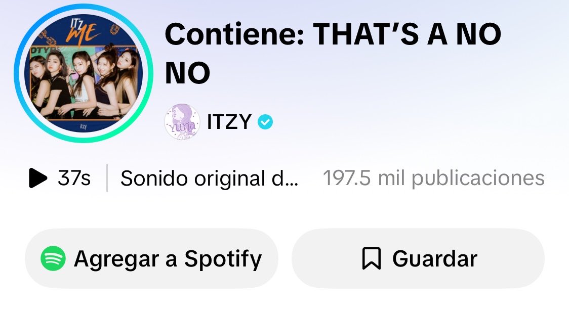 'THATS A NO NO' surpasses 'LOCO' and becomes ITZY’s 2nd most used audio on TikTok 👏🏼

the audio has been pulling 5-6k daily posts consistently since it went viral 
<a href="/ITZYofficial/">ITZY</a>