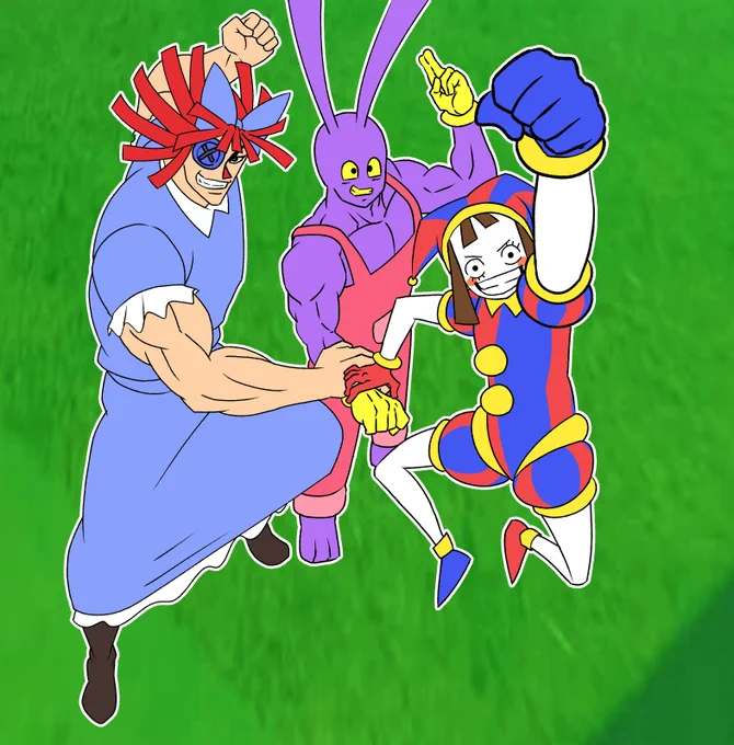 The iconic main characters of The Amazing Digital Circus