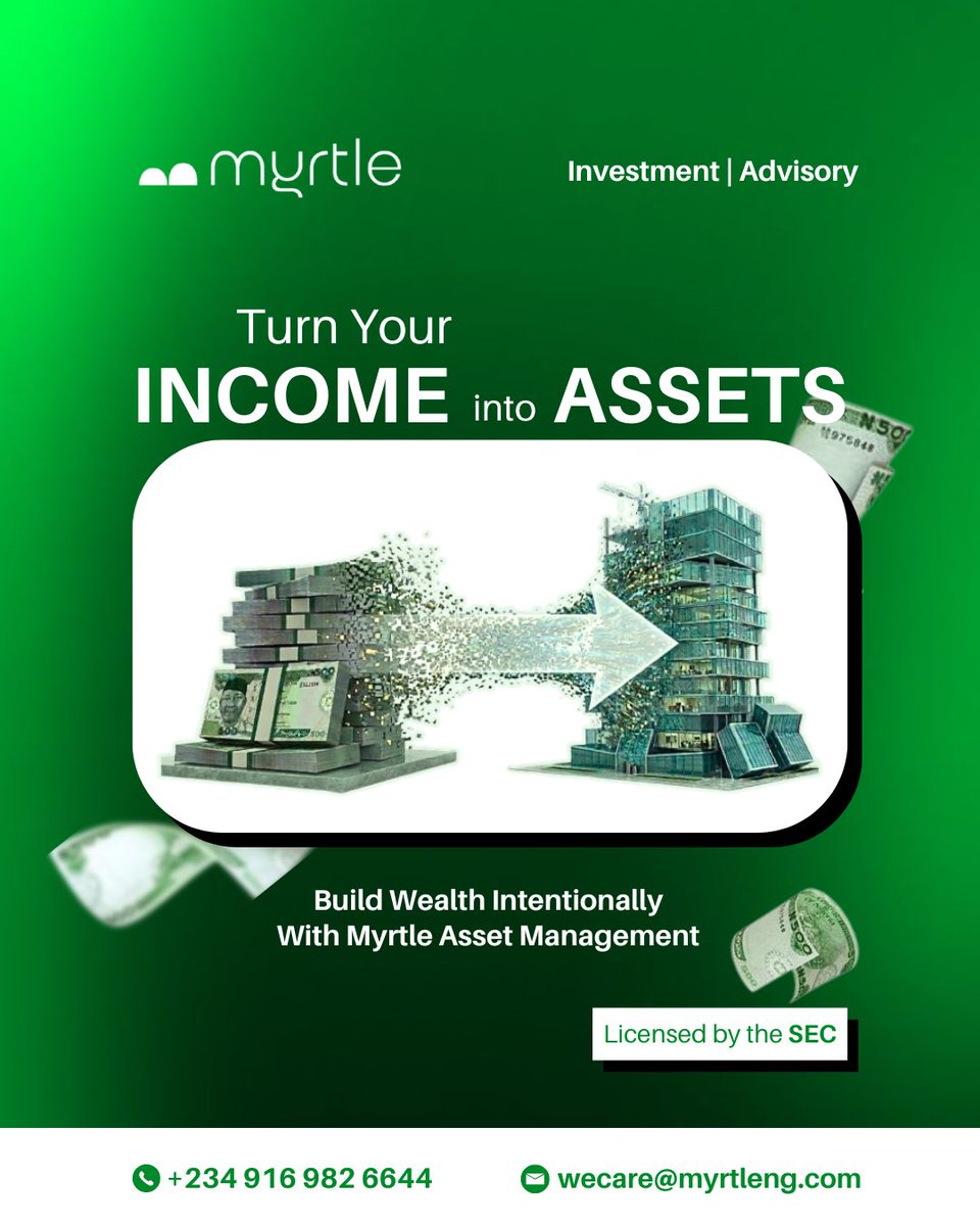 People focus on earning more, but wealth is built differently.

Income pays bills. Assets build long term financial stability. The real shift happens when you start positioning your money for growth.

Start building wealth today. Visit myrtleng.com to get started.