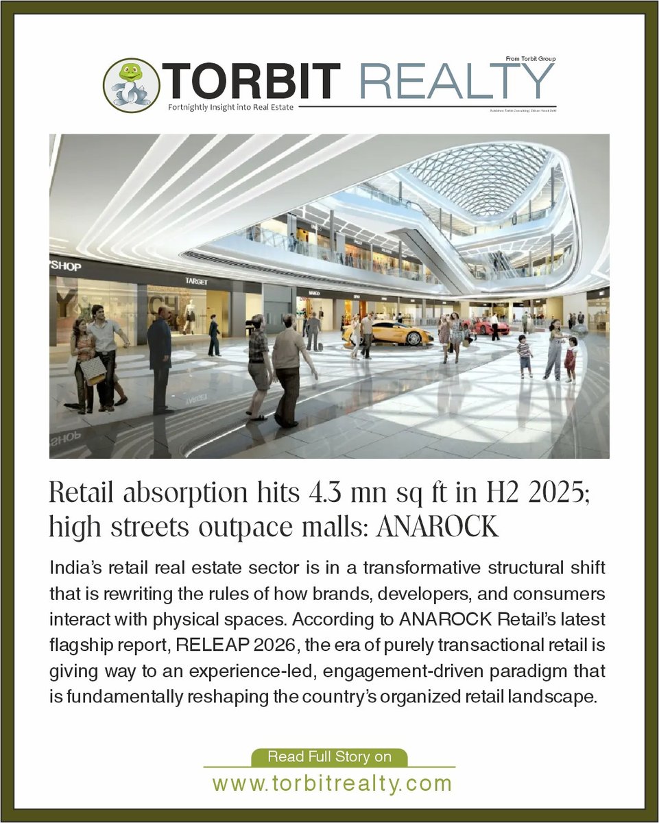 torbitrealty's tweet image. Interestingly, high streets are outperforming malls, driven by limited mall supply &amp;amp; rising demand for experiential, consumer-focused spaces—signaling a shift towards more dynamic retail formats.

Read more: bit.ly/4tMhK3e

#Retail #HighStreet #CommercialRealEstate #NCR