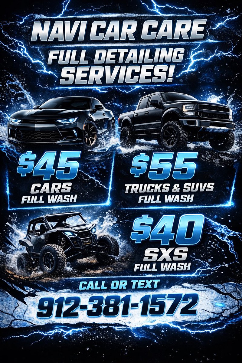 _1kTw2_'s tweet photo. 🚗💦 MOBILE CAR WASH TODAY IN DOUGLAS 💦🚗

A few spots still open 🔥

Message me to book 📍
NAVI CAR CARE 💙🖤
912-381-1572 https://t.co/m0z1QqouUa