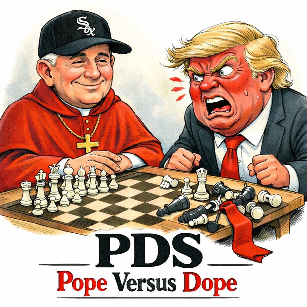 watchdude's tweet photo. If our Pope Derangement Syndrome-addled POTUS is playing chess, what is his next move? (No Kings) https://t.co/vlMF1CCNlR