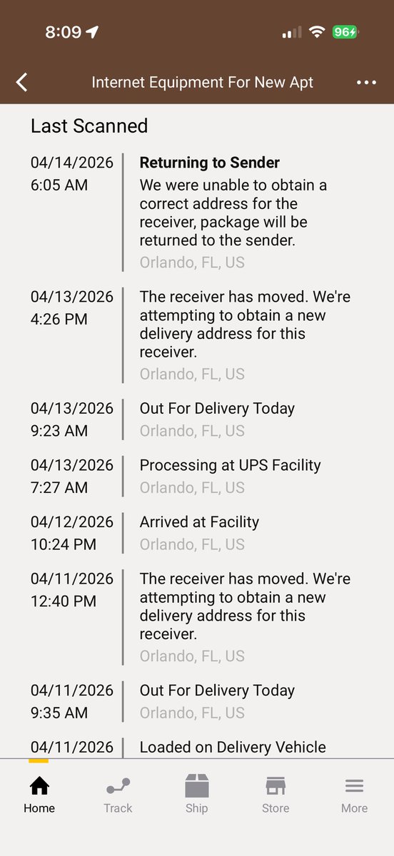 jamesdusoleil's tweet photo. Man @UPS is so incompetent it’s frustrating. I’ve been trying to set up the internet in my new apartment and for some reason ya didn’t bother sending it because you apparently know better where I live. Just send it to the address on the label! https://t.co/5khqaNBplx