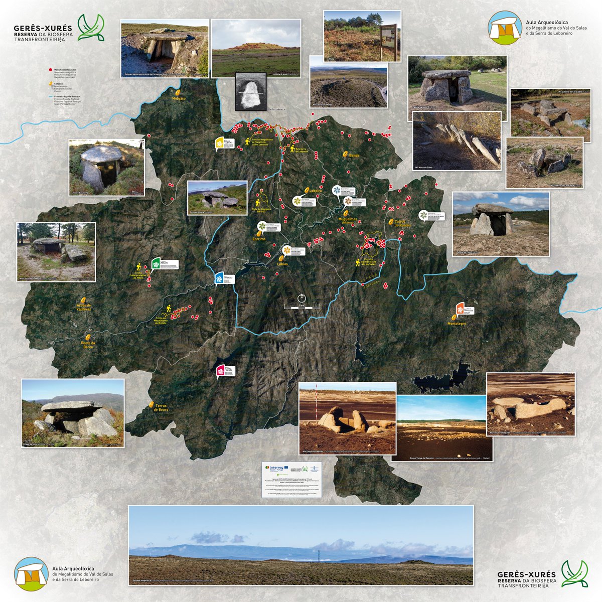 <a href="/A_CR_E/">ACRE</a> Mapa de monumentos megalíticos en la Reserva de la Biosfera Transfronteriza Gerês-Xurés (RBTGX)