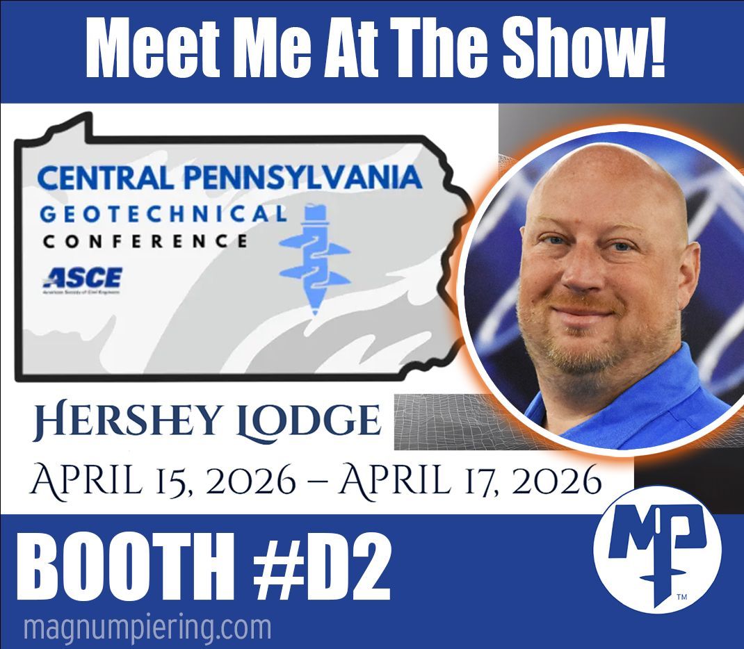 MagnumPieringIn's tweet image. Join us at booth D2, connecting with industry professionals and sharing foundation solutions built for performance in the field. Stop by and let’s talk about your next 
project.
Stephen Garlick 
#Magnumpiering #Foundations #BuiltToPerform #ASCE #CPGC2026