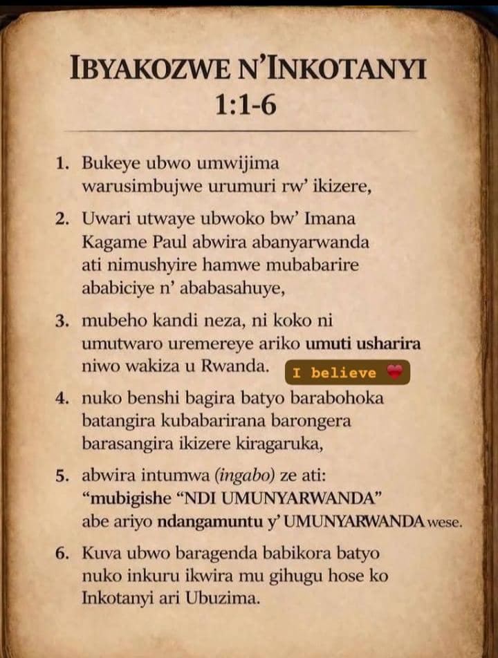 karangwa75002's tweet photo. Nafashijwe pee
Ubumwe bwacu nizo mbaraga zacu iri jambo Ndarikunda cyane ritugarurira ikizere. Imiyoborere myiza kwisonga intumwa tugume dutumike abigishwa natwe twumvire #Amena Ibyakozwe ninkotanyi is Loading to be in bible. @rpfinkotanyi Oyeee!!!! https://t.co/Jx7q70j0ES