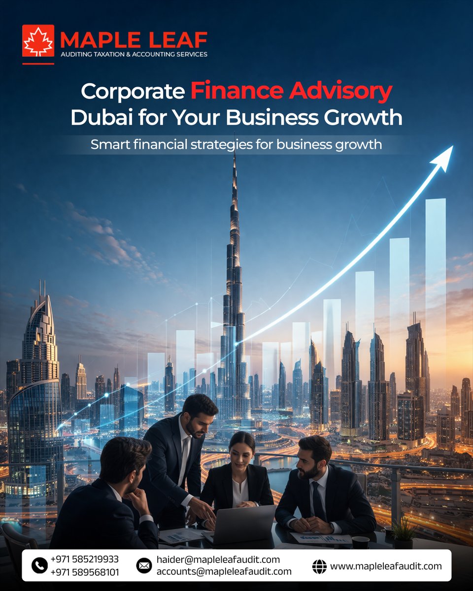 mapleleafaudit_'s tweet photo. Corporate Finance Advisory Dubai for Your Business Growth

Contact us:
🌐 https://t.co/wJ0nI0V1Ok
📧 accounts@mapleleafaudit.com
📞 +971585219933 
📧 accounts@mapleleafaudit.com
📞 +971589568101 

#MapleLeafAudit #CorporateFinance #DubaiBusiness #FinanceAdvisory #BusinessGrowth https://t.co/zaazwo5UTI