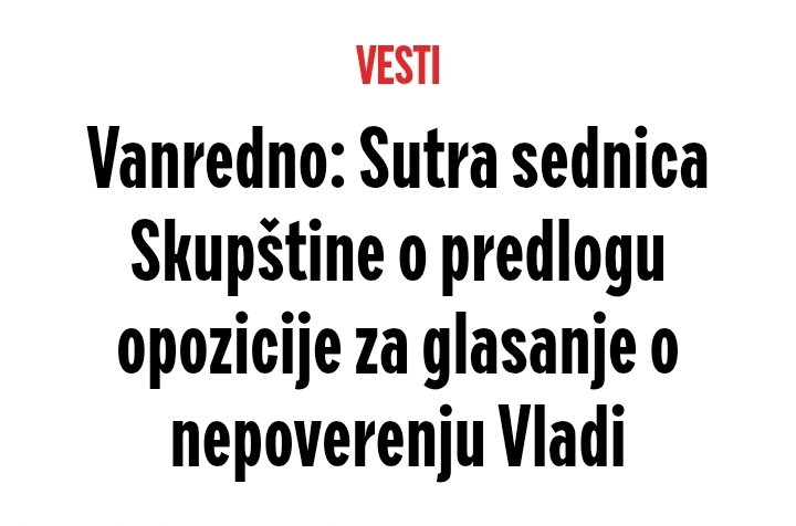 Каква би фора била да сутра посланици СНС изгласају неповерење Влади, а прекосутра Вучић распусти Скупштину и распише изборе за 28. јун. 
Само да им видим те шокиране и збуњене фаце које у паници не знају шта ће! 🤣