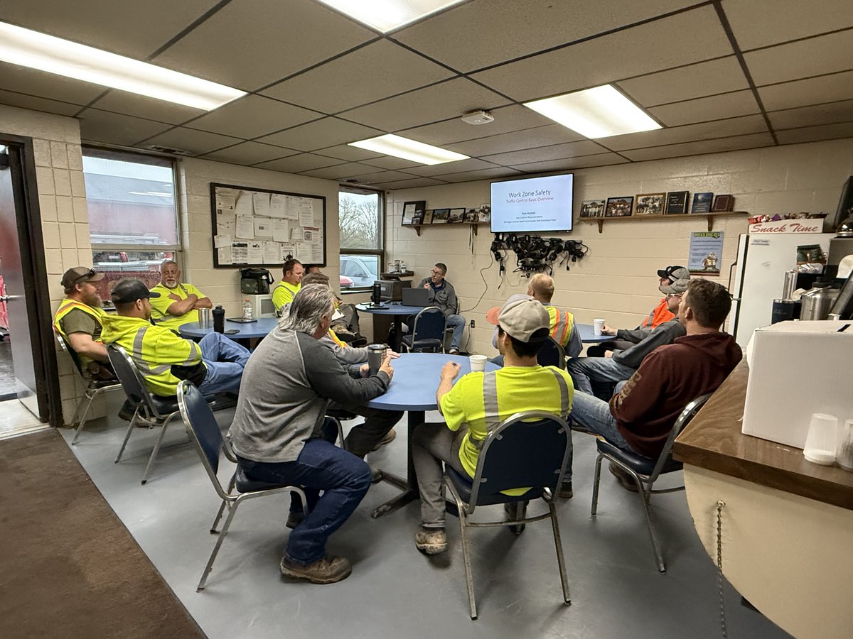 This week, staff from all four of our maintenance garages took part in traffic control training, including the Hudsonville location shown here.

It’s all part of the work happening behind the scenes to prepare for a safe construction season 🚧