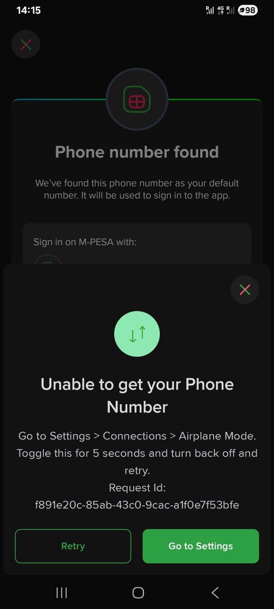 achiengaringo's tweet photo. @Safaricom_Care This is the error https://t.co/2os0fk3faH