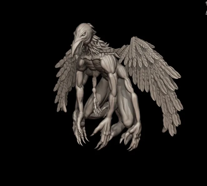 NebryxBarmaley's tweet photo. Dark winged creature concept for Roblox. Sculpted with focus on silhouette, anatomy, and layered feathers. 

By Nebryx Studios

 #RobloxDev #RobloxStudio #3DModel https://t.co/eR6RGBKNPQ