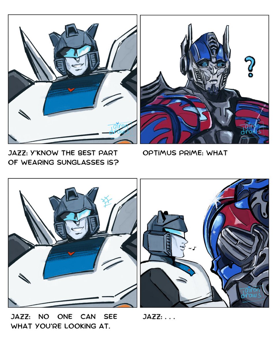 comic version (meme from ineed2beheld on TikTok)
#jazzop #opjazz #tf #transformers #tfskybound #tfbayverse