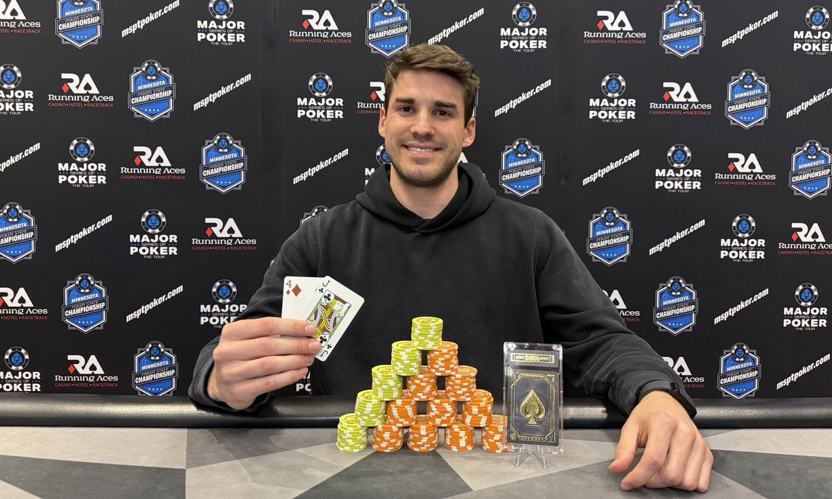 Congratulations to Leo Pinamonti of Chanhassen, MN for winning Event #11: $250 Monster Stack NLH to claim his 1st Gold Card <a href="/RunAces/">Running Aces</a>❗️

Results: msptpoker.com/Magazine/event…