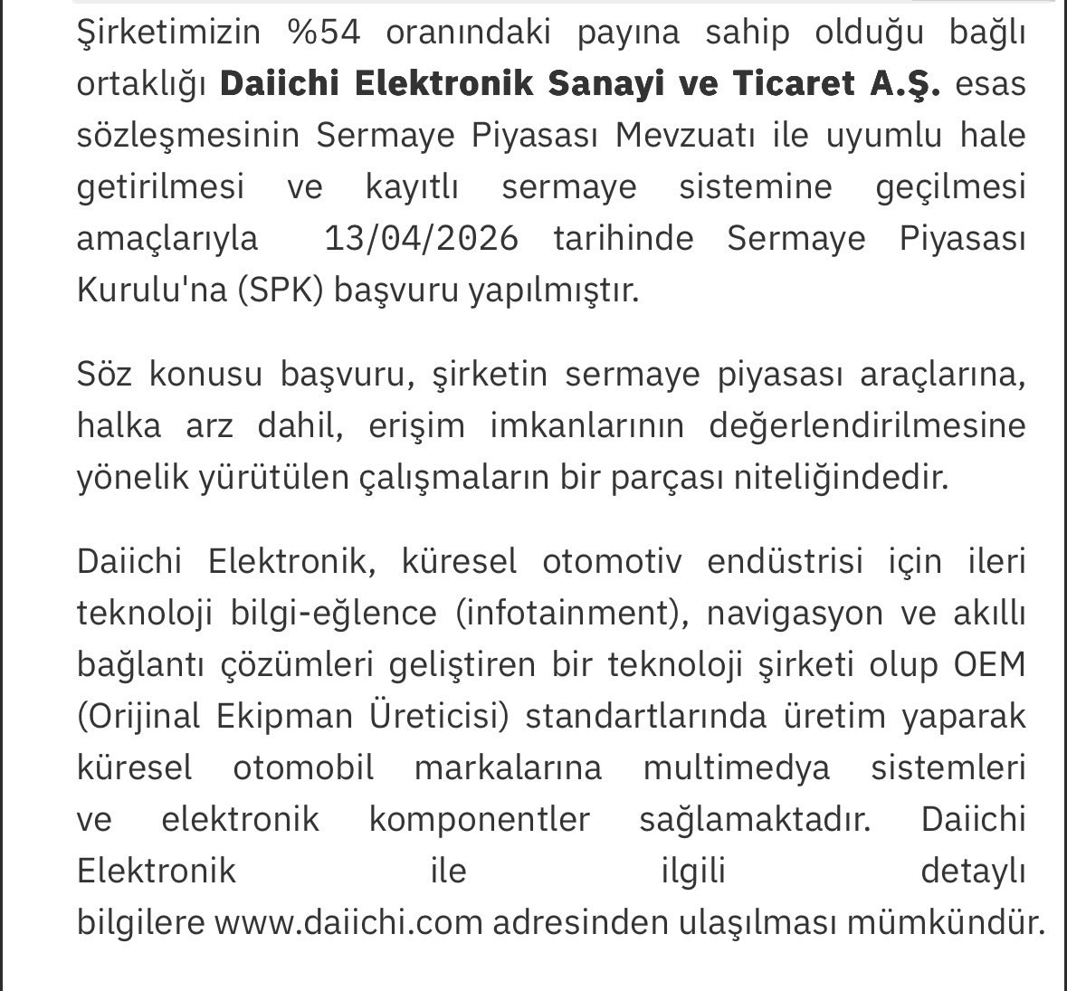 Cy_bist's tweet image. #Karel Daiichi’nin halka arzı, analist toplantılarında sürekli gündem oluyordu. İlk adım gelmiş. Ne kadar süre alır bilmiyorum ancak ileride borsada görürüz Daiichi’yi.