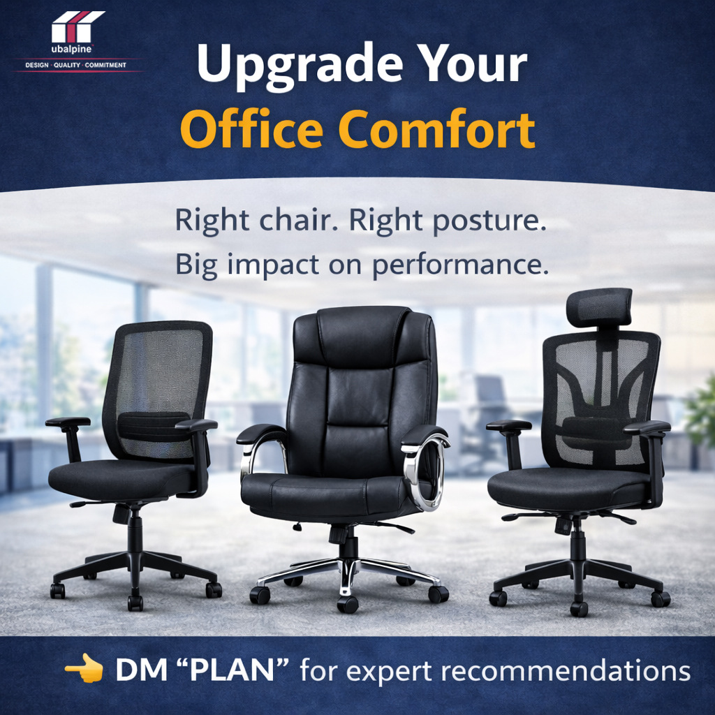 ubalpineindia's tweet image. Office Chairs that actually boost productivity.
Comfort. Ergonomics. Performance.
From task chairs to executive seating — find the right chair for every workspace.
DM “PLAN” for expert recommendations &amp;amp; free consultation.
#UBALPINE #OfficeFurniture #Ergonomics #WorkspaceSolutions