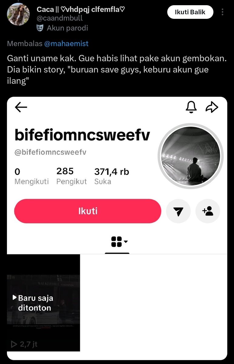 Teman teman dia ganti usrname yaa tolong rnb yaa, mana bikin story seakan-akan itu vidoe haechan padahal bukan.