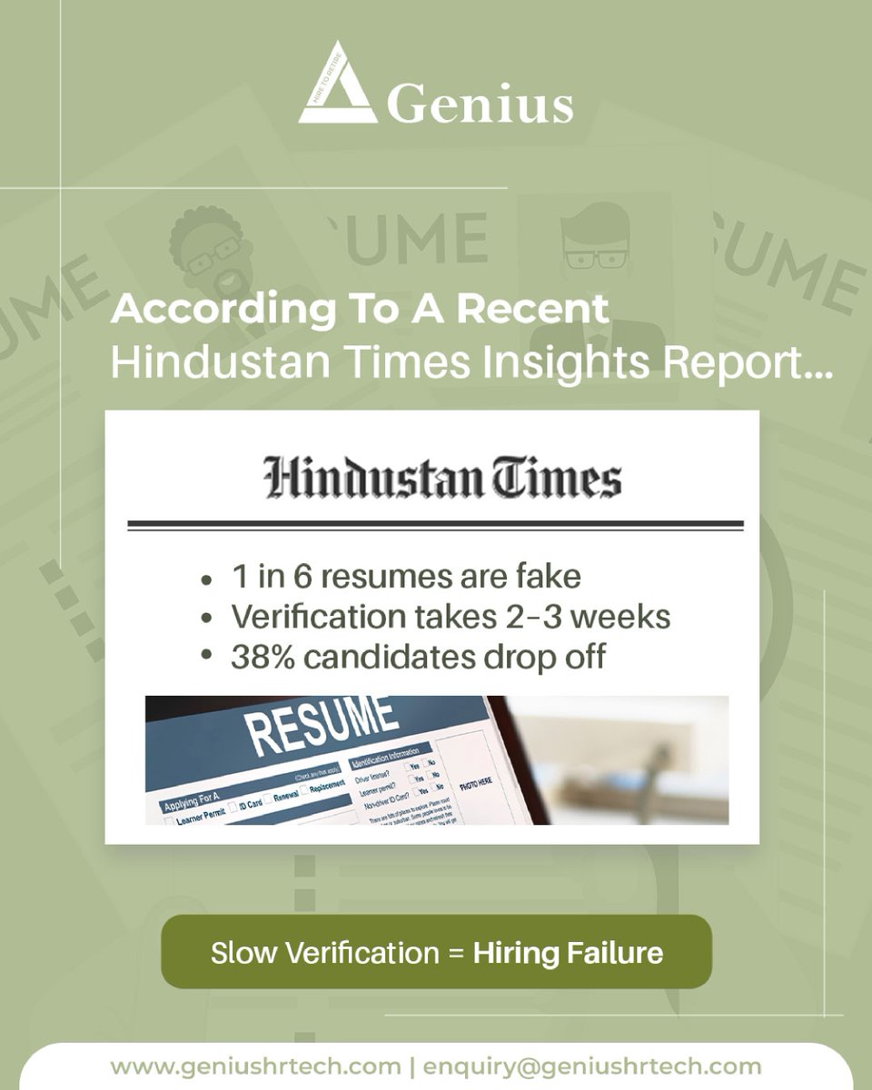 GeniusHRTechLtd's tweet image. Running Background Checks manually is like trying to find a needle in a haystack... with your eyes closed! 🙈 Is your hiring process faster than your verification?

Get verified, get hiring!

#BackgroundVerification #SafeHiring #HRTech #SmartHiring #BGV #RecruitmentProblems