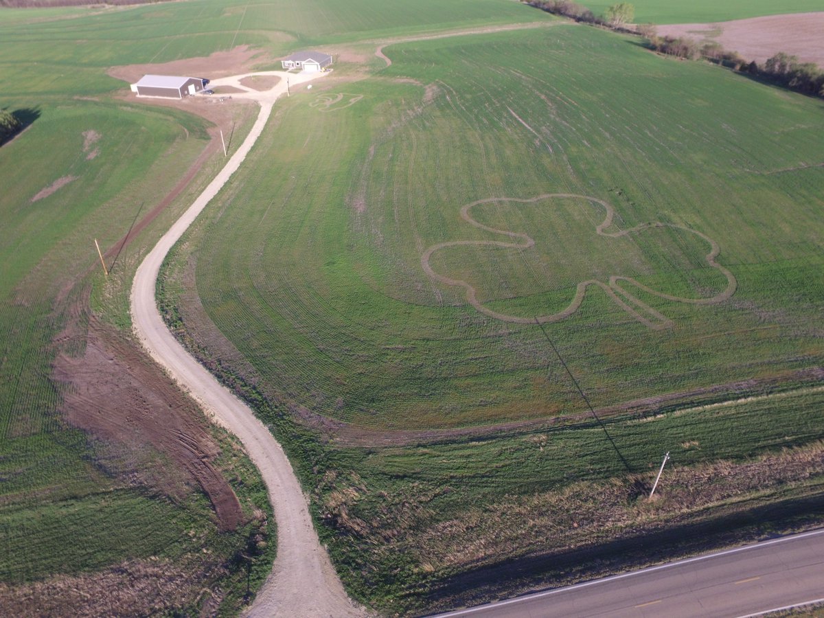 evan_karl_APT's tweet photo. Husqvarna automowers accuracy is very precise. I played with the logo cut feature in some cover crop. https://t.co/AJtaUv14jN