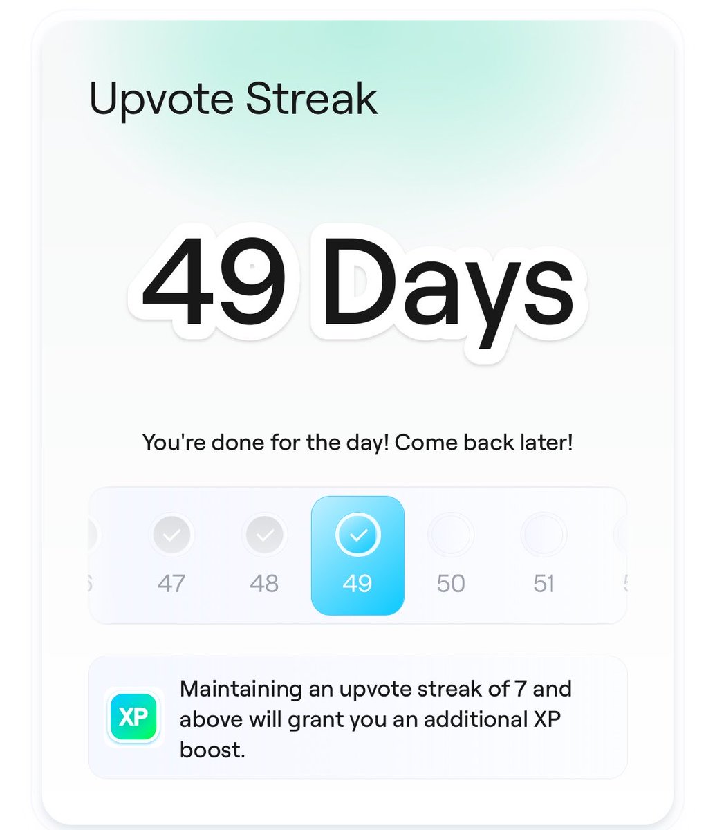 Have you got 49 days upvote streak at <a href="/AbstractChain/">Abstract</a> ?
