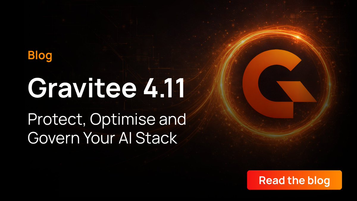 GraviteeIO's tweet image. Gravitee 4.11 is live. 🧱
AI agents are in production. Are your controls keeping up?

🔐 Agent Delegation (RFC 8693)
🤖 A2A Proxy for governed agent comms
🧠 AI Semantic Caching
🔑 MCP Resource Server V2

From "it works" to "it's secure" 👇
bit.ly/4c9pCWz

#AI #MCP #LLM