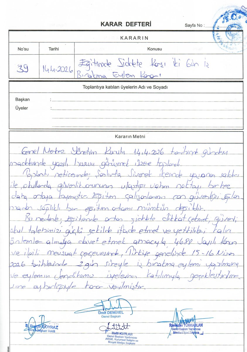 TEÇ-SEN - Tüm Eğitim Çalışanları Sendikası tweet media