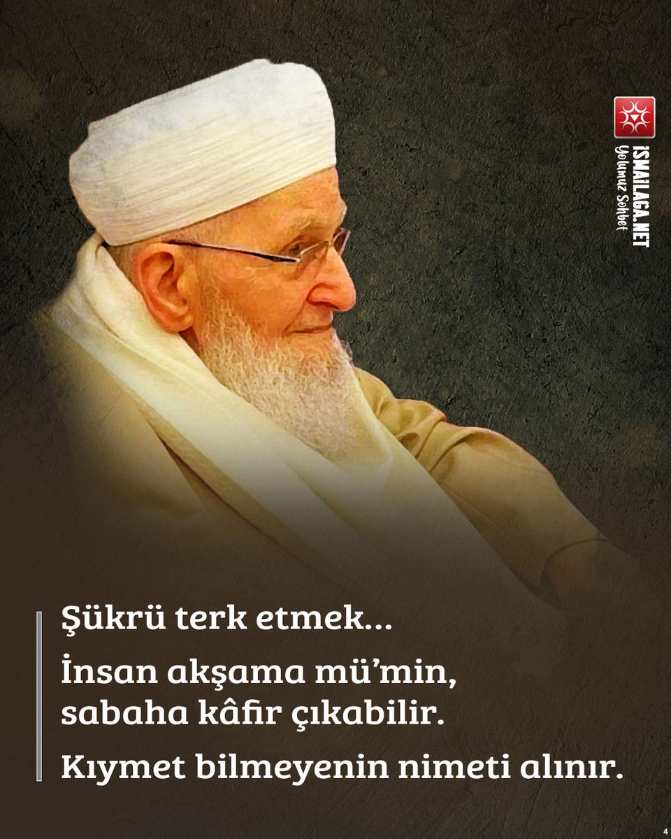 ismailaganet's tweet photo. “Nimet, kıymeti bilinmezse alınır!”

Hasan Efendi (Kuddise Sirruhû) Hazretleri https://t.co/ACfBjvEXx0