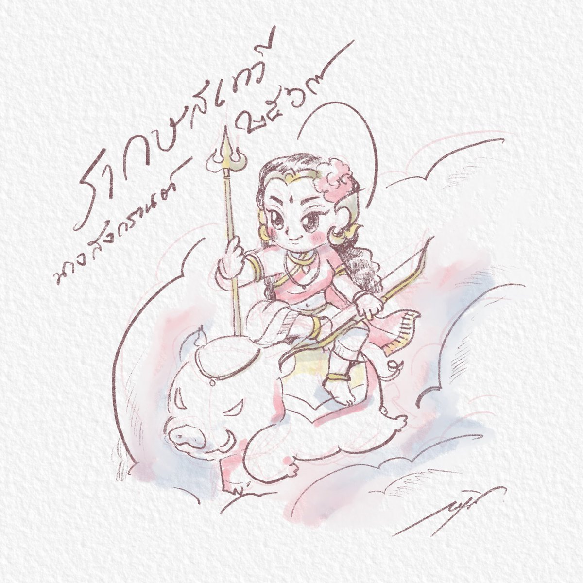 peachmuujai's tweet image. สงกรานต์ 2569 : รากษสเทวี

สเกตชแบบรวดเร็วกับพระนางที่มากับหมูป่า ตรีศูร ธนู และดื่มโลหิต🔥