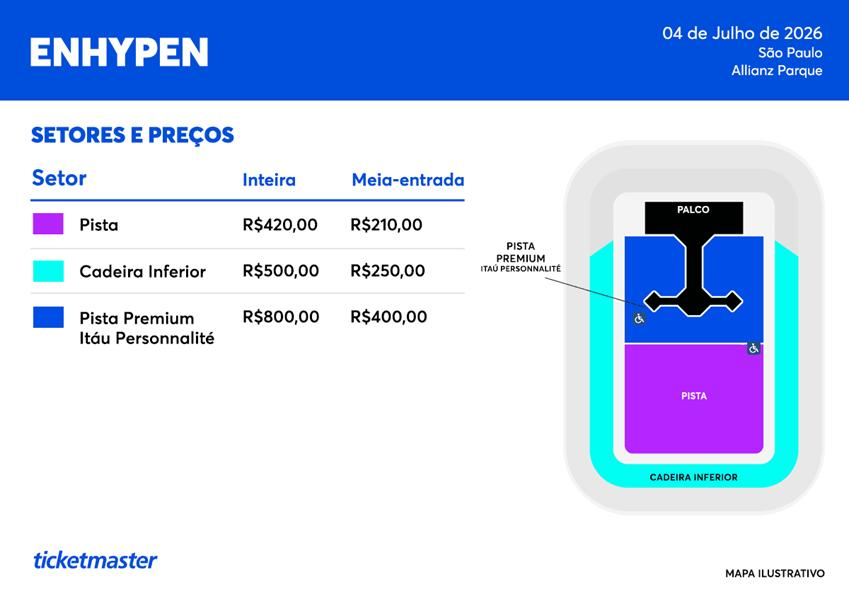 UpdateKBoys's tweet photo. AMAMOS! A @Ticketmaster  divulgou os valores para o show do ENHYPEN no Brasil com a turnê 'BLOOD SAGA', que acontecerá no dia 4 de julho no Allianz Parque. 

 A pré-venda será disponibilizada para clientes do Itaú e membros do membership no dia 22 de abril. As vendas gerais ficarão disponíveis no dia 24 de abril! 

 #엔하이픈 #ENHYPEN #EN_WORLDTOUR_BLOODSAGA #EN_BLOODSAGA @musiconevents