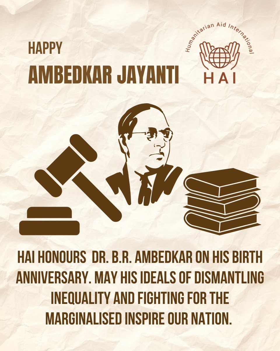 humanaidint's tweet image. Honouring B. R. Ambedkar on Ambedkar Jayanti.

A champion of equality, dignity, and justice—his legacy continues to inspire a more inclusive future.

#AmbedkarJayanti #Equality #Justice